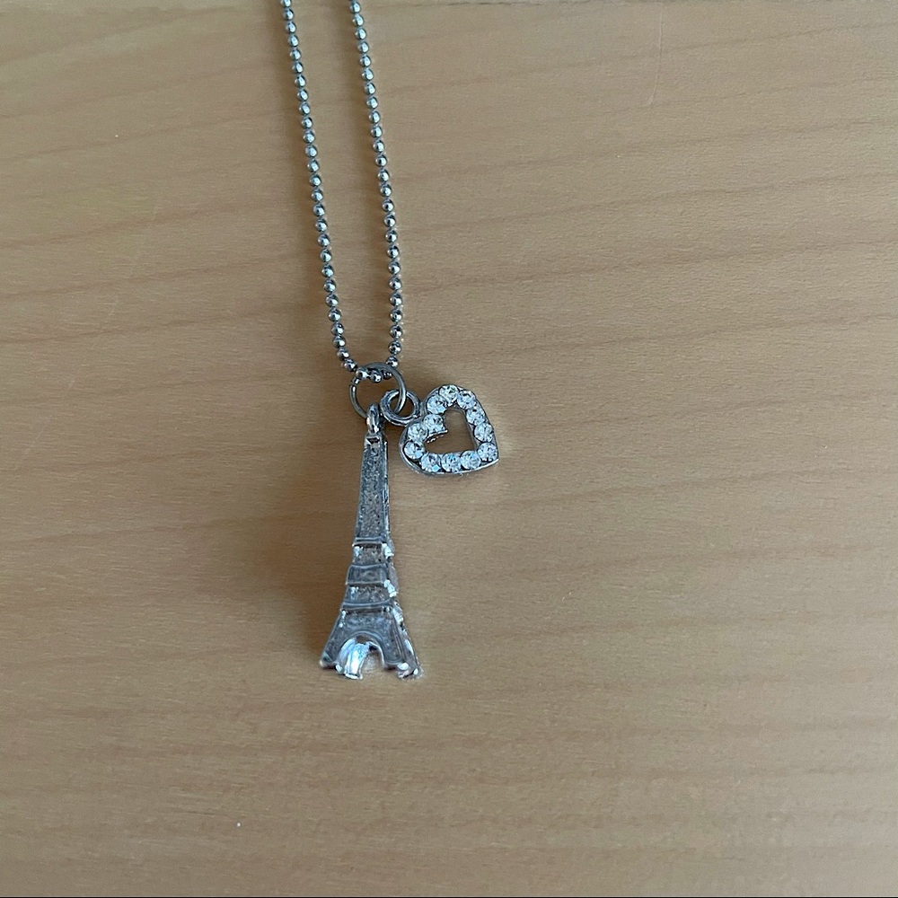 Eiffel Tower heart necklace